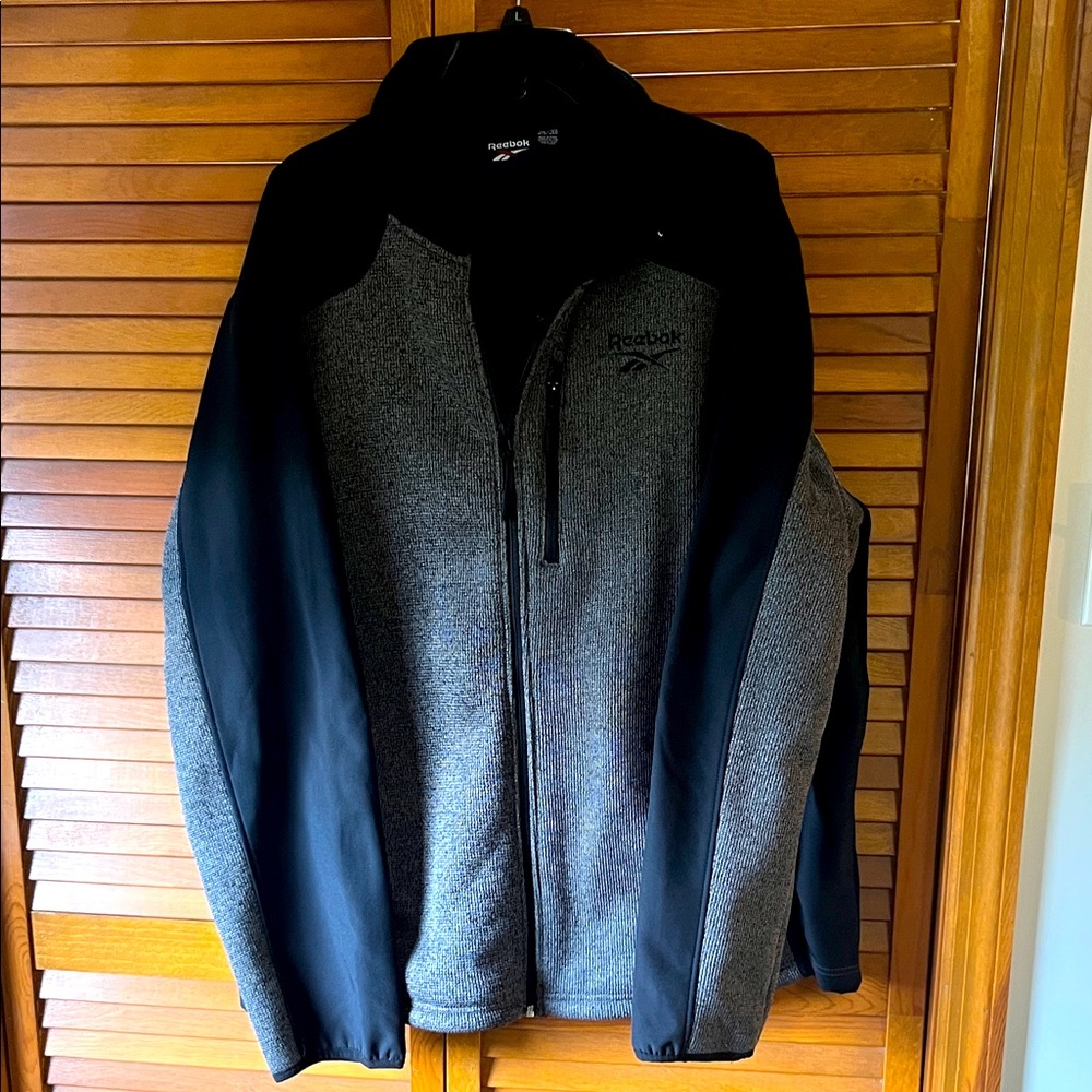 Reebok Men's Charcoal and Black Performance Jacket Size XXL
